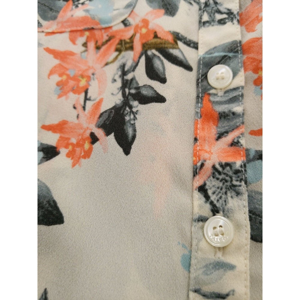 Talbots Nantucket Floral Button Down Shirt Long Sleeve Roll Tab SP - Picture 5 of 9